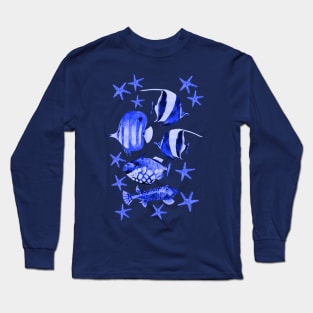 underwater paradise blue Long Sleeve T-Shirt